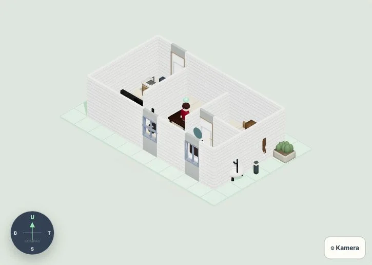 Model rumah untuk latihan membandingkan ukuran objek dan ruang