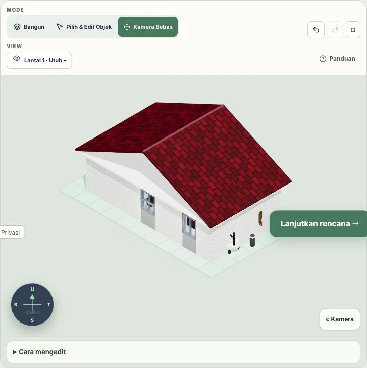 Rumah contoh sebagai titik awal latihan mengedit template.